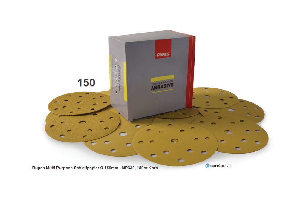 Rupes MP330 Multi Purpose Schleifpapier Ø 150mm, 15 Löcher, P150, 100 Stk