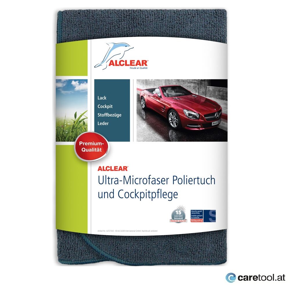 ALCLEAR Ultra-Microfaser Poliertuch und Cockpitpflege